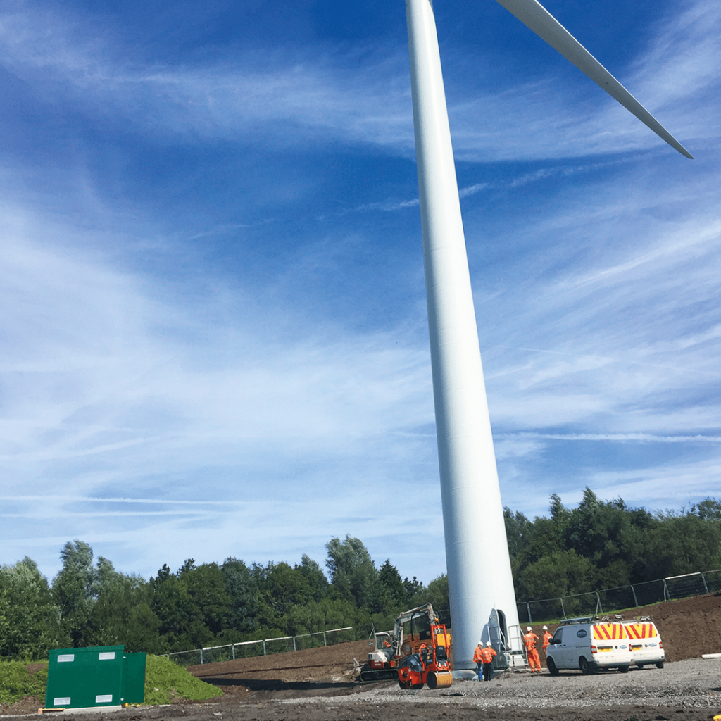 Electrical sub station installation work on wind turbine project in south wales